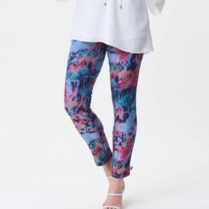 Joseph Ribkoff Reversible Buffterfly Print Classic Slim Jeans